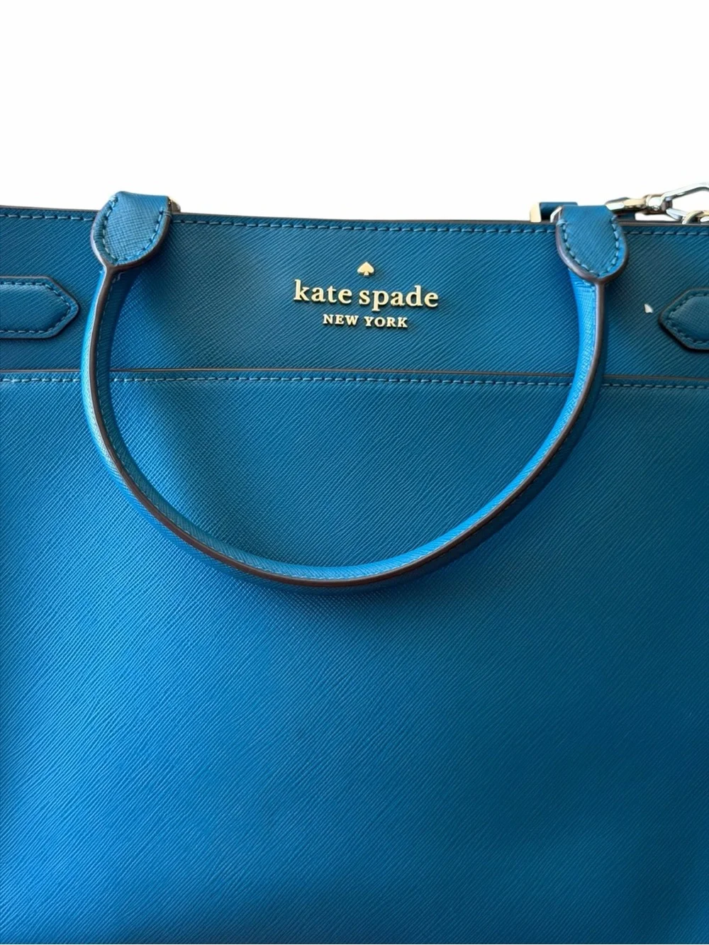 Kate Spade Staci Medium Satchel Dark Peacock Saffiano Leather Crossbody Bag